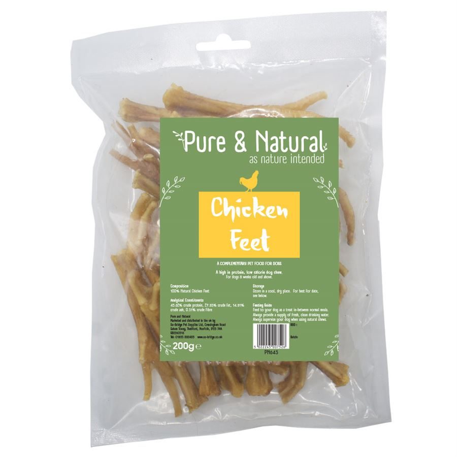 Dog Treat Chicken Feet 200g Packet
