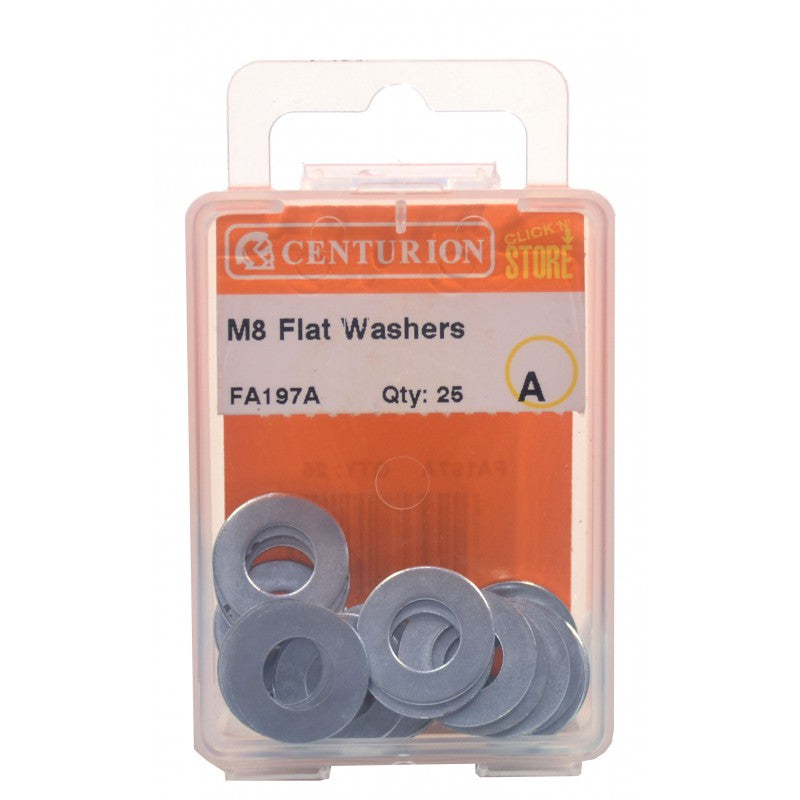 M8 Zp Flat Washers (Pack Of 25)