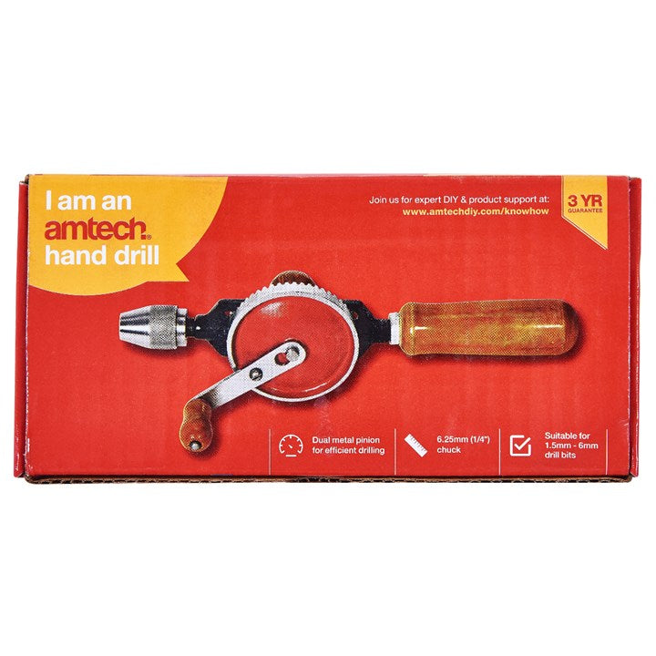2Pc Hand Drill Wooden Handle