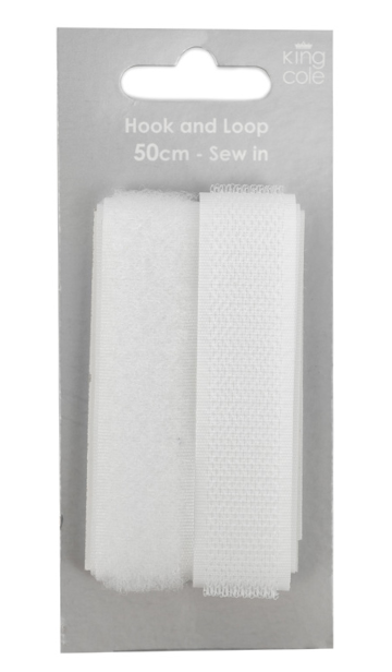 Hook/Loop (Sew In) - White
