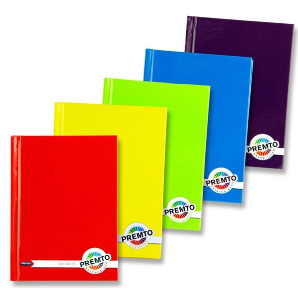 Premto A6 160Pg Hardcover Notebooks S-1 5 Asst