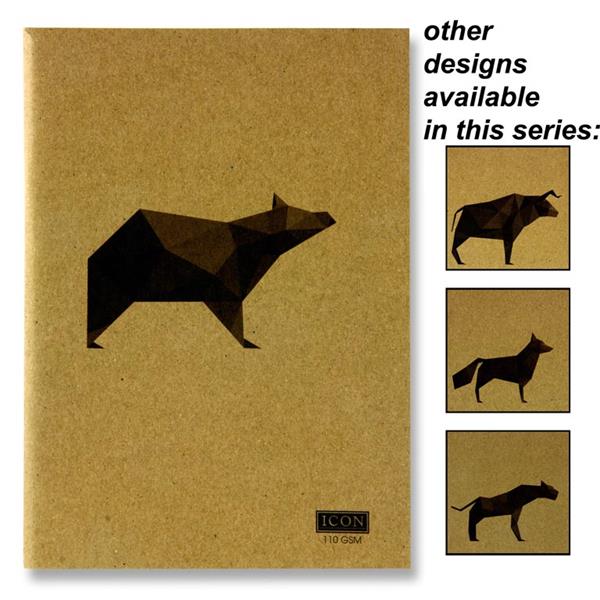 Icon A5 80Pg 110Gsm Kraft Sketch Book Animalia Design 4 Asst.
