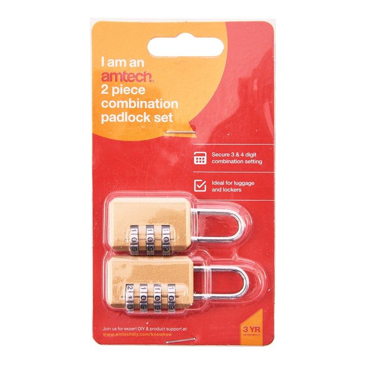 2Pc Combination Padlock Set