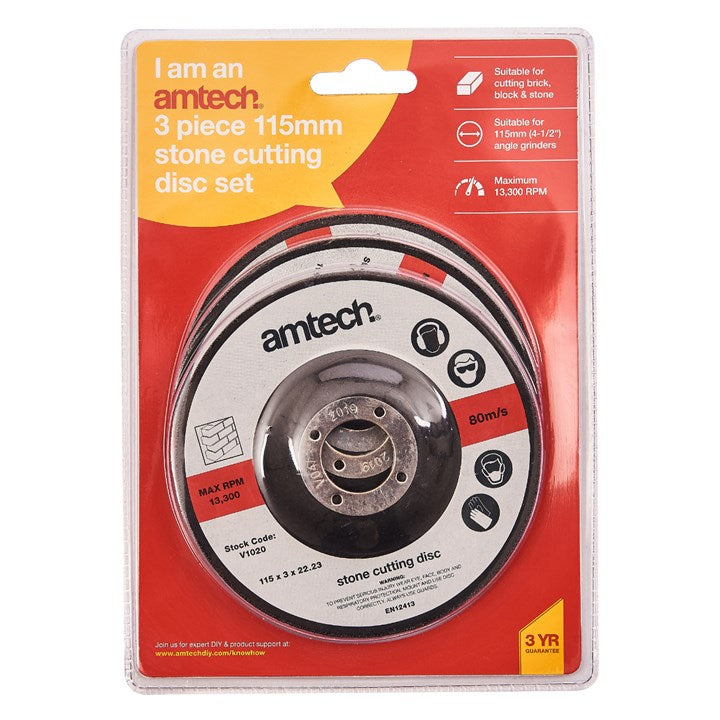 3Pc 115Mm Stone Cutting Disc
