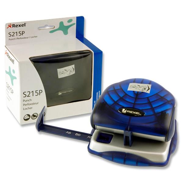 Rexel S215P 2 Hole Paper Punch With Guide