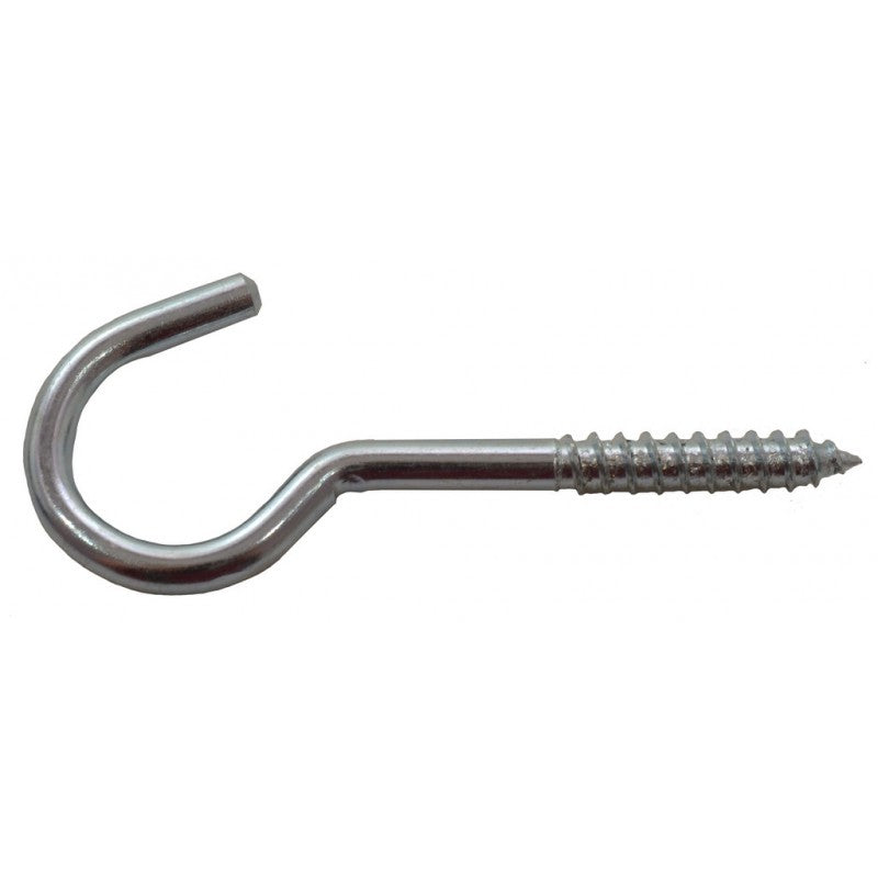 80Mm X 12Mm Zp Steel Screw Hooks (Pack Of 3)
