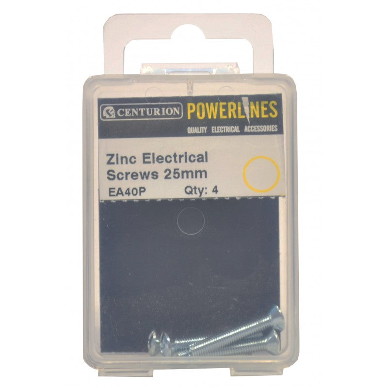 M3.5 X 25Mm Zp Electrical Switch And Socket Screws (Pack Of 4)