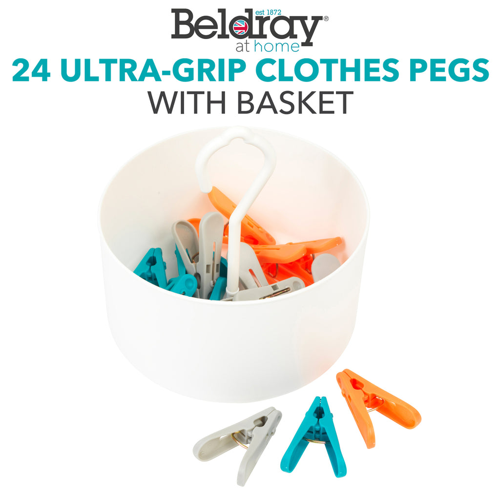 Beldray 24 Ultra Grip Pegs With Basket