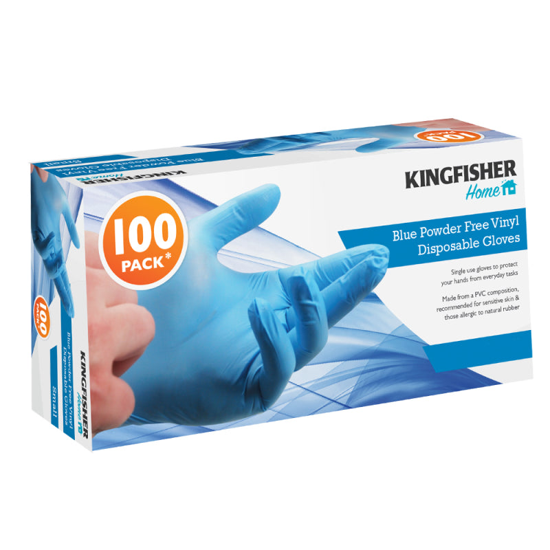 Kingfisher Powder Free Vinyl Gloves 100Pk Large